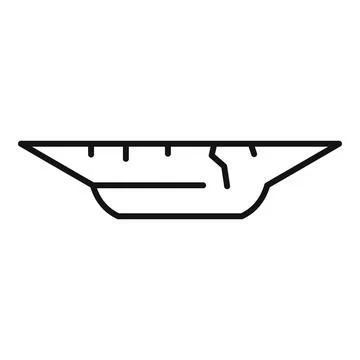 Earth ground cracking line art icon creating fault Stock Illustration