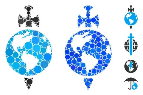 Earth Guard Composition Icon of Spheric Items 스톡 일러스트