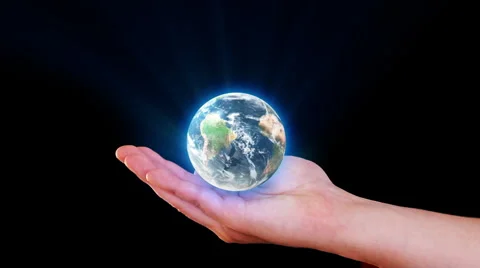 Earth in hand Stock Footage