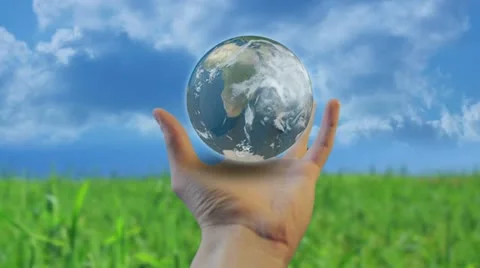 Earth in hand Stock Footage 10858418
