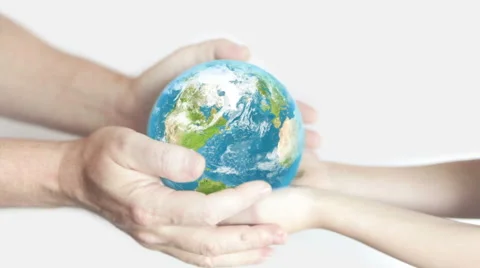 Earth in hands. Video stock 60013353