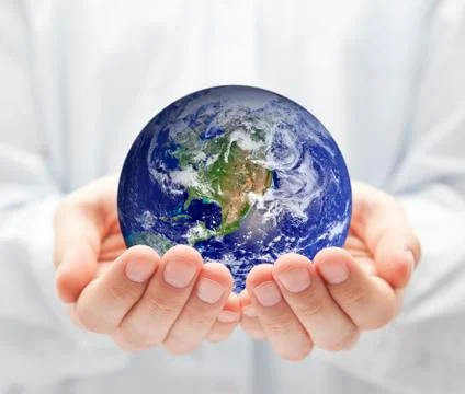 Earth in hands Stock Illustration