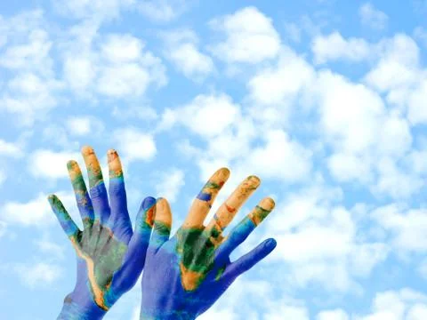 Earth hands Stock Photos