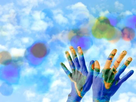 Earth hands Stock Photos
