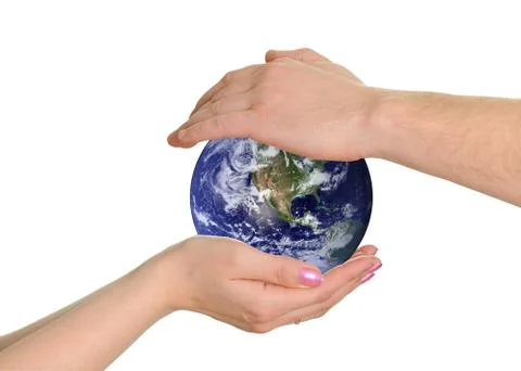 Earth in hands Stock Photos