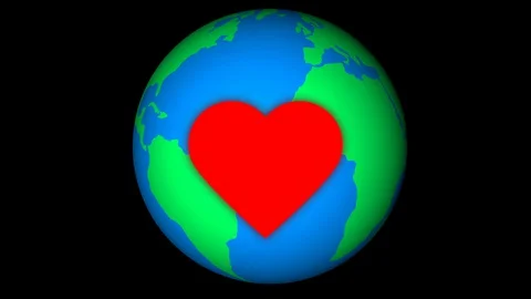 Earth With Heart Video stock 128812457