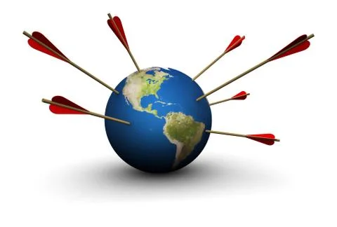 Earth Hit By Arrows Illustration