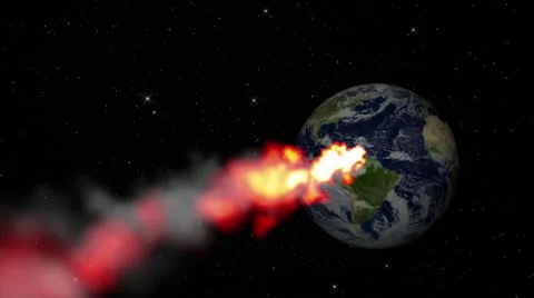 Earth Hit by Meteor 4K Stock Footage