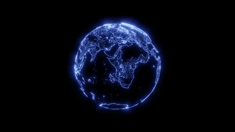 Earth Hologram Video stock 296674826