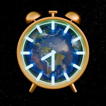 Earth Hour Clock 3D Design Background Stock Illustration