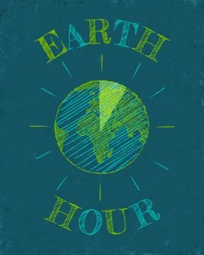 Earth hour day. Stock Illustration