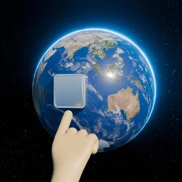 Earth Hour Power Switch Button3D Design Background Illustrazione stock