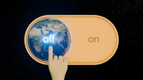 Earth Hour Slide Switch Button3D Design Background Stock Illustration