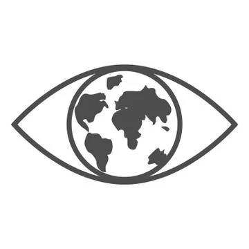 Earth in the human eye Stock Illustration