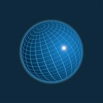 Earth icon on dark background Stock Illustration