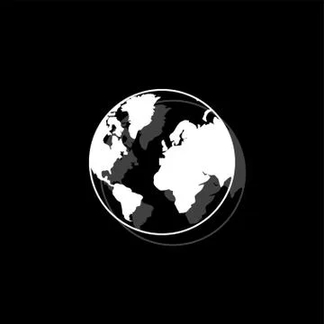 Earth icon flat Stock Illustration
