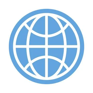 Earth Icon in Internet Web Browser. Vector. Stock Illustration