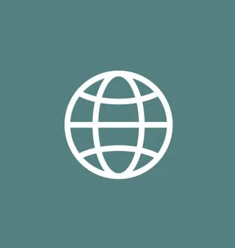 Earth icon / sign in flat style isolated. Earth globe symbol for your web s.. Stock Illustration