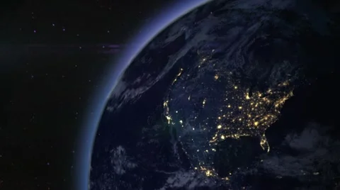 Earth Illuminated at Night Stock Footage