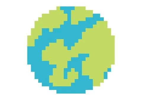 Earth illustration with pixel theme Stock Illustration