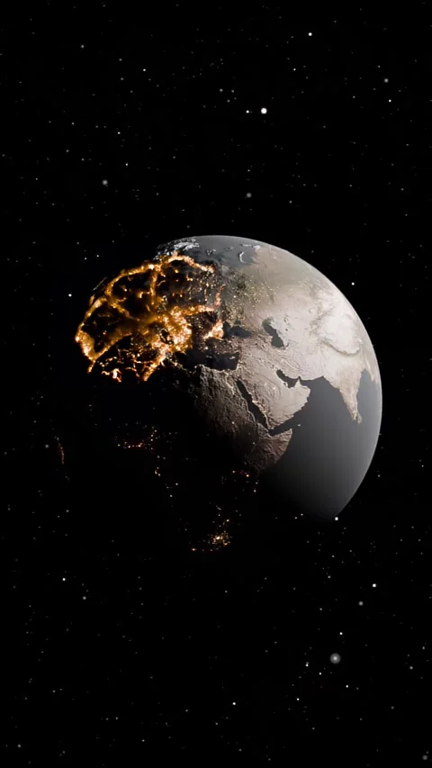 The Earth Implodes in the Space Stockbeeldmateriaal 276411464