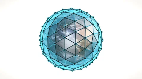 Earth inside Protection Network Motion Blur HD Stock Footage 41266544