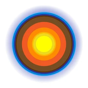 Earth internal structure circular diagram concept for school science curriculum. Stock Illustration