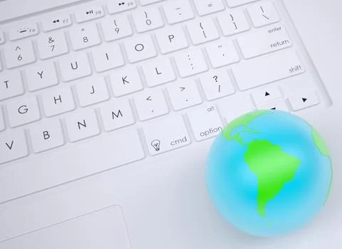 Earth on the keyboard Stock Illustration