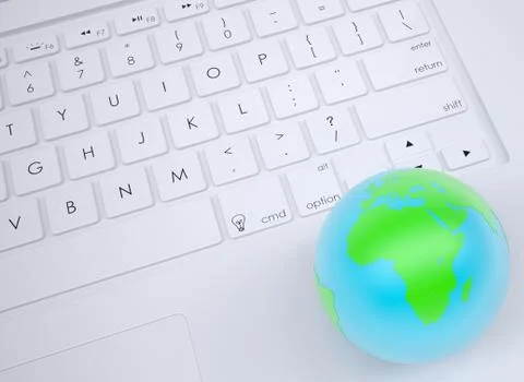 Earth on the keyboard Stock Illustration
