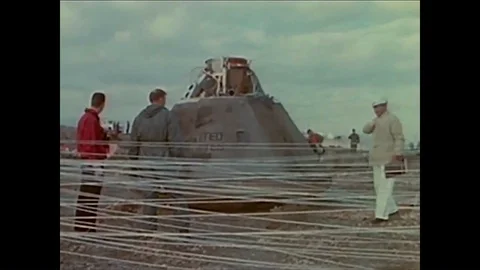 An earth landing subsystem for the Apollo spacecraft is tested, utilizing Stock Footage 86137903