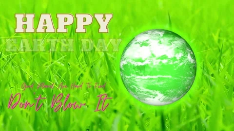 Earth, leaf, planet, poster, save, ecology, happy, illustration, april, desig Stock Footage 269121883