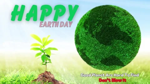 Earth, leaf, planet, poster, save, ecology, happy, illustration, april, desig Stock Footage 269121901