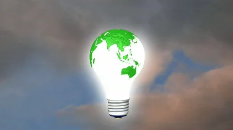 Earth Light Bulb Icon 스톡 동영상 354418
