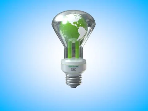 Earth light bulb Stock Illustration