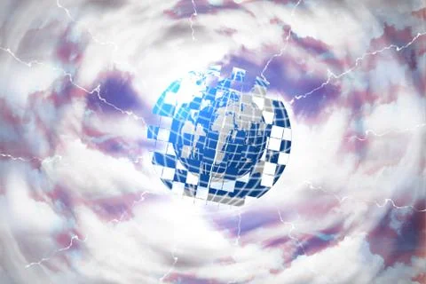 Earth lightning background. Stock Illustration