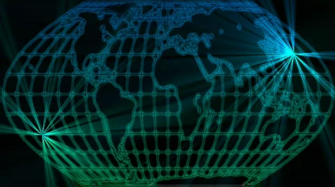 Earth line graphic maps series - 2 Stock Footage