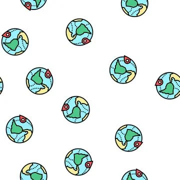 Earth location point vector seamless pattern Illustrazione stock