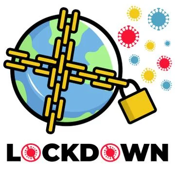Earth Lock down Simple and Unique Vector Illustration Stock Illustration