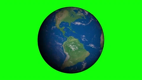 Earth looping on green screen 8k res. Stock Footage 154028024