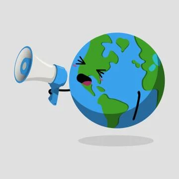 Earth with a loudspeaker Ilustración de archivo