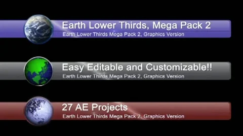 Earth Lower Thirds Mega Pack Stock After Effects