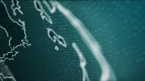 Earth made of blue particles with a slight rotation. Stock Footage 155012859