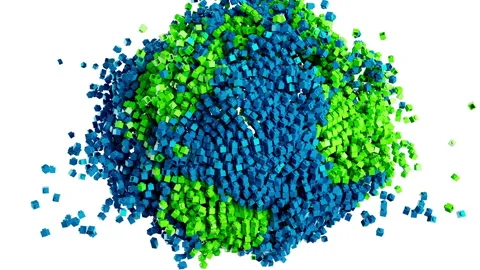 Earth made from bricks explosion. 库存影片 201673720