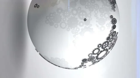 Earth made of cogs and wheels Stock Footage 302419193