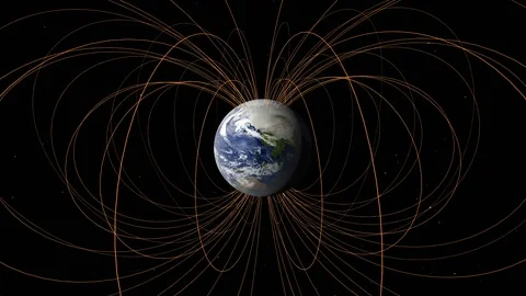 Earth magnetic field animation Stock Footage