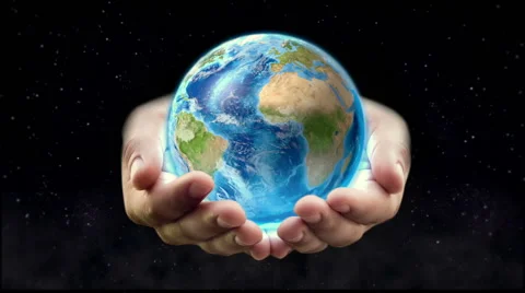 Earth in man's hands Stock Footage 41968346
