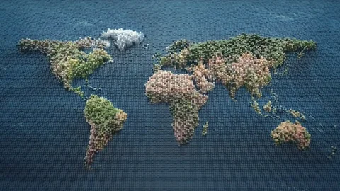 Earth Map, 3d Loopable Animation 4k Video stock 71834625