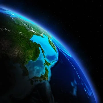 Earth map 3d rendering space Illustrazione stock