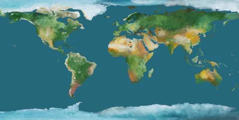 Earth map as brush illustration Stock-Illustration