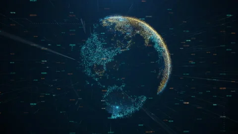 Earth map digital connection and social ... | Stock Video | Pond5